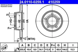 ATE 24.0110-0259.1 Brake Disc kaina