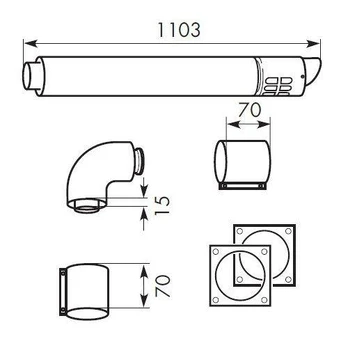 Vaillant Horizontal flue gas outlet DN80/125 - 303209