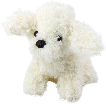 Pliušinis žaislas Šuo Pudelis, 20 cm, baltas