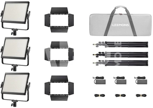 Godox LP600Bi K3 Black Litemons Bi color LED Light Panel 3 light kit