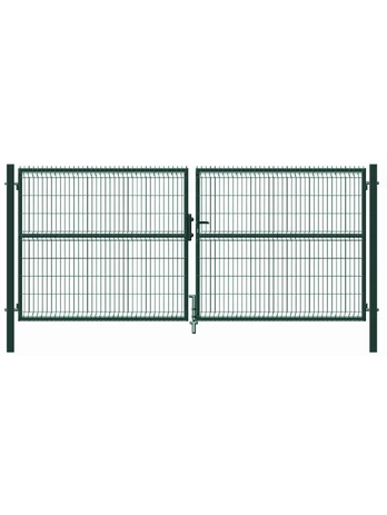Vartai segmentiniu užpildu, 400 cm x 173 cm, žalia