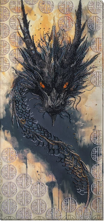 Karoliukų siuvinėjimo rinkinys „Prabudusi legenda“ 30x60 cm