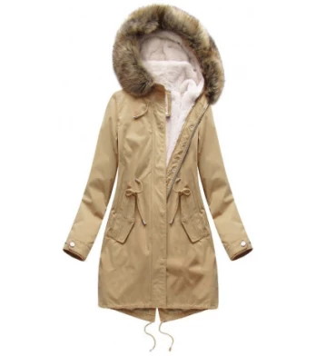 HOODED PARKA WITH LINER BEIGE (7626BIG) striukė