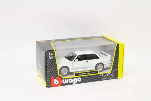 BBU 1:24 BMW M3 E30 1988 baltas 21100WT 14309