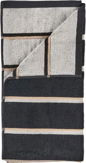 Zone Denmark - Sauna Towel 100x50 cm - Black, Soft Grey, Camel