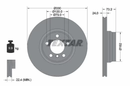 TEXTAR 92242005 Brake Disc kaina