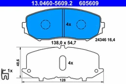 ATE 13.0460-5609.2 Brake pad set