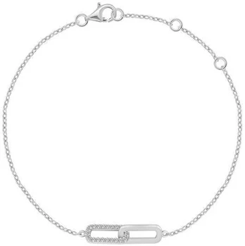 Brilio Silver Minimalist sidabrinis bracelet with zircons BRC132W