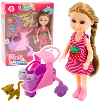 Mini lėlė su kačiukais ir aksesuarais