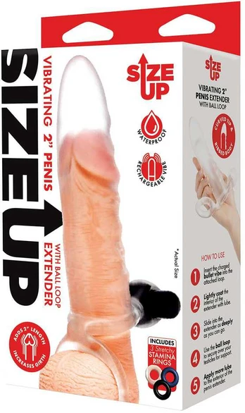 SIZE UP CLEAR VIEW VIBRATING PENIS EXTENDER