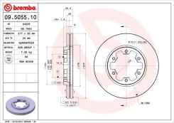 Stabdžių diskas BREMBO 09.5055.10 kaina