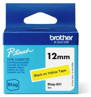 BROTHER BTAG631 12MM Juodas ON Geltonas TAPE