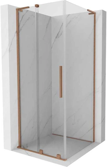 Dušo kabina Mexen Velar L, 100 x 100 cm, Brushed copper/Transparent