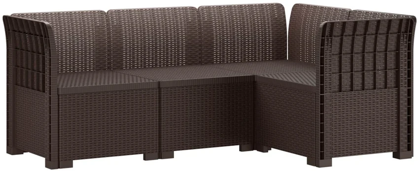 4-vietė Sodo Sofa Rattano Išvaizda PP Ruda