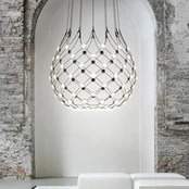 "Luceplan Mesh" pakabinamas šviestuvas Ø 100cm 1m pakaba