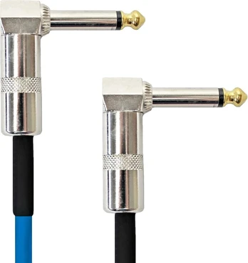 Keepdrum 3 x gc028 patch kabelis 6.3 mm jack kampinis kištukas 30 cm 3 spalvos
