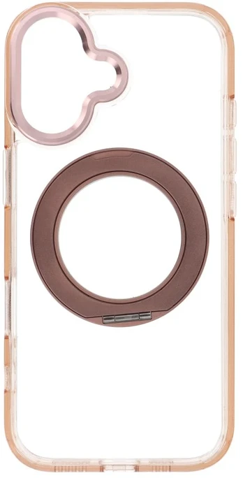 Dėklas Oem Case for iPhone 17 Frame Circle Stand compatible with MagSafe auksinis