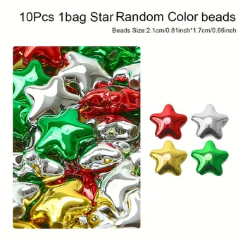 Karoliukai plastikiniai, Star Shape 10Pcs
