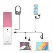 Mikrofonas - 7Ryms SR-AT10 USB-C USB-A Kondensatorinis Cable Release su RGB Balta kaina