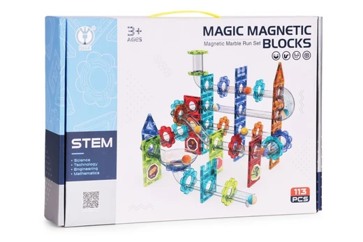 Magnetinis konstruktorius Marble Run, 113 vnt., įvairių spalvų