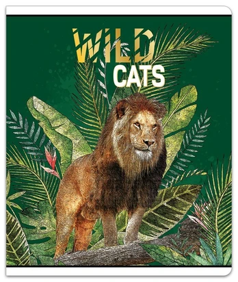Sąsiuvinis langeliais A5 12 lapų WILD CATS
