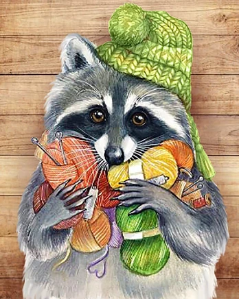 Racoon with Threads Deimantinio Paveikslo komplektas CS2576