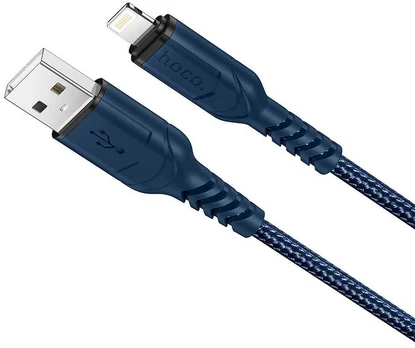 HOCO cable USB to iPhone Lightning 8-pin 2,4A VICTORY X59 1 m mėlynas