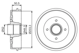 BOSCH 0 986 477 214 Brake drum kaina