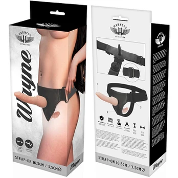 Sekso diržas - dildo HARNESS ATTRACTION WAYNE DOUBLE 16,5 x 3,5 cm