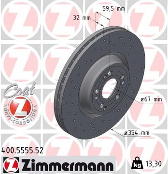 Stabdžių diskas ZIMMERMANN 400.5555.52