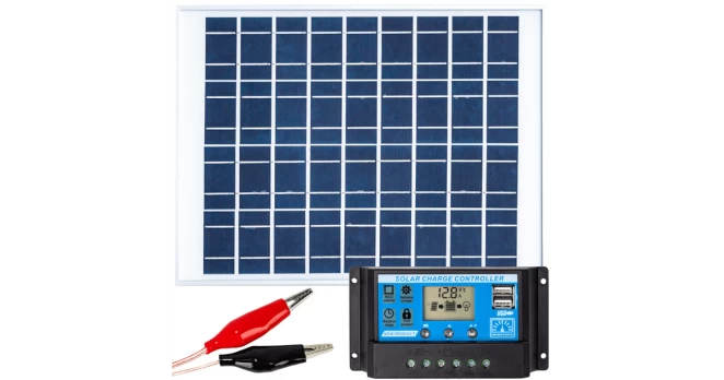 Saulės Baterija Su Įtampos Reguliatoriumi 20W 12V