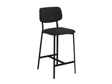 Alison counter stool, Seat dark grey Basel 19, Base steel matt black, 2-Pack
