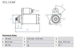 BOSCH 0 986 026 000 Starteris