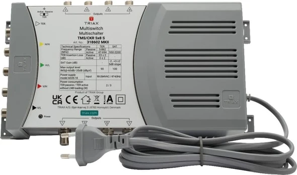 MULTISWITCH TMS-5/8S 5 WEJŚĆ / 8 WYJŚĆ TRIAX