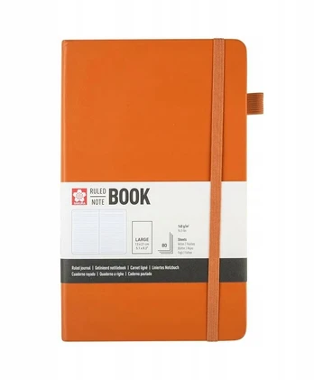 Sakura Ruled Hard Cover Notebook 13x21 cm Amber