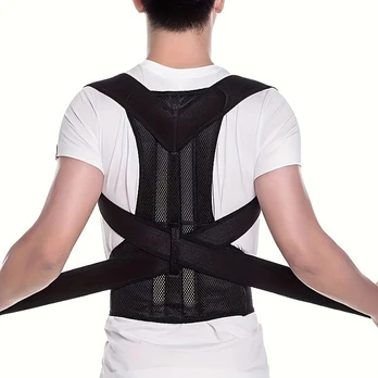 Ergonomiškas Nugaros Laikysenos Korektorius, Juodas