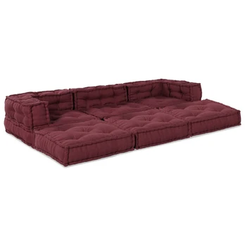 Modulinė sofa 3 pcs Raudonmedis Audinys