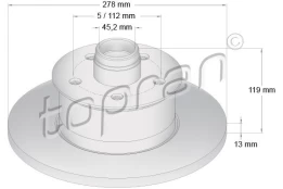 Stabdžių diskas TOPRAN 103 263 kaina