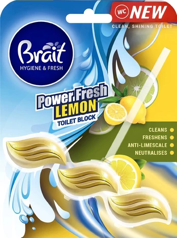 WC valiklis - gaiviklis Brait Power Fresh Lemon, 39 g