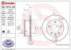 Stabdžių diskas BREMBO 09.7314.24 kaina