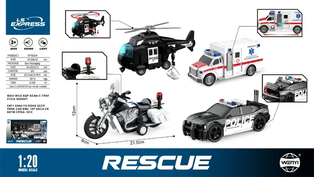 Fire + Police Vehicle Set