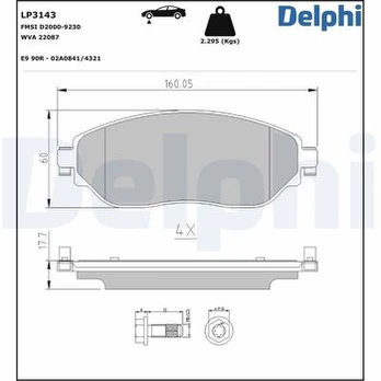 DELPHI LP3143 Brake pad set