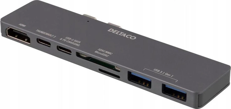 DELTACO Dual USB-C prievadas ,,MacBook Pro 2016", Thunderbolt 3, 100W USBC-1290