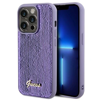 Dėklas Guess Sequin Script Logo Case iPhone 14 Pro Max Violetinė