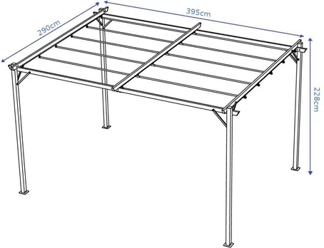 Pavėsinė Pergola SPRINT 3x4, Anthracite/Baltas