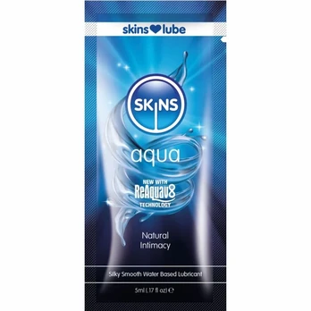Skins Aqua Water-Based Lubricant Single-Dose 5ml - Clear & Gentle Formula