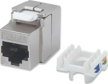 Intellinet Network Solutions INTELLINET Cat6a-Modularbuchse FTP Keystone Jack werkzeuglos sidabrinis