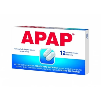 APAP 500 mg plėvele dengtos tabletės N12