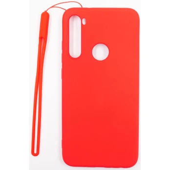 Evelatus Xiaomi Xiaomi Redmi Note 8 / Redmi Note 8 2021 Soft Touch silikoninis dėklas su raudonu dirželiu