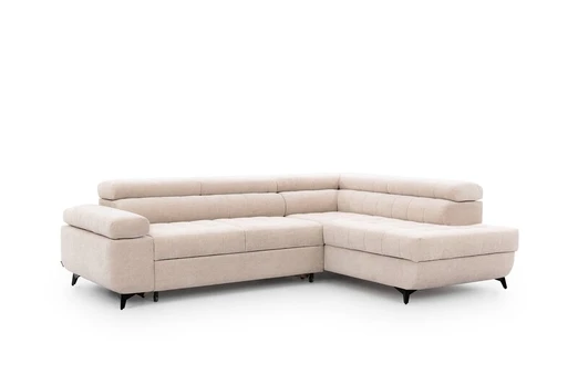Kampinė sofa Dragonis L, 203x269x97 cm, smėlio spalvos